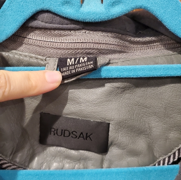 Rudsak gray leather hoodie jacket - Picture 3 of 10